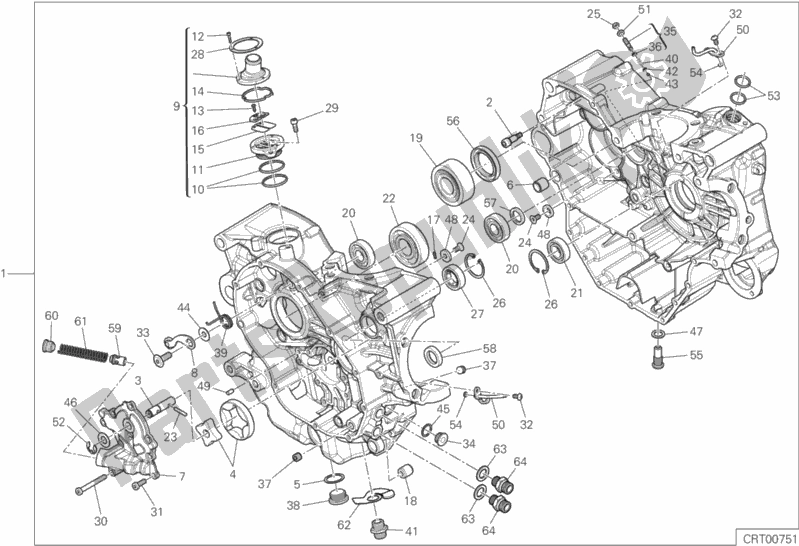 All parts for the 010 - Half-crankcases Pair of the Ducati Supersport S USA 937 2019